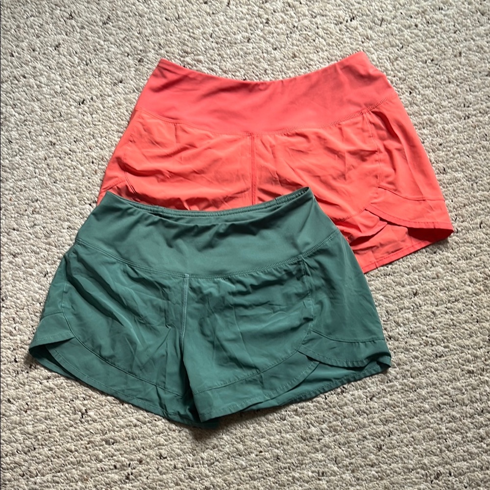 Women's Green and Pink Shorts.